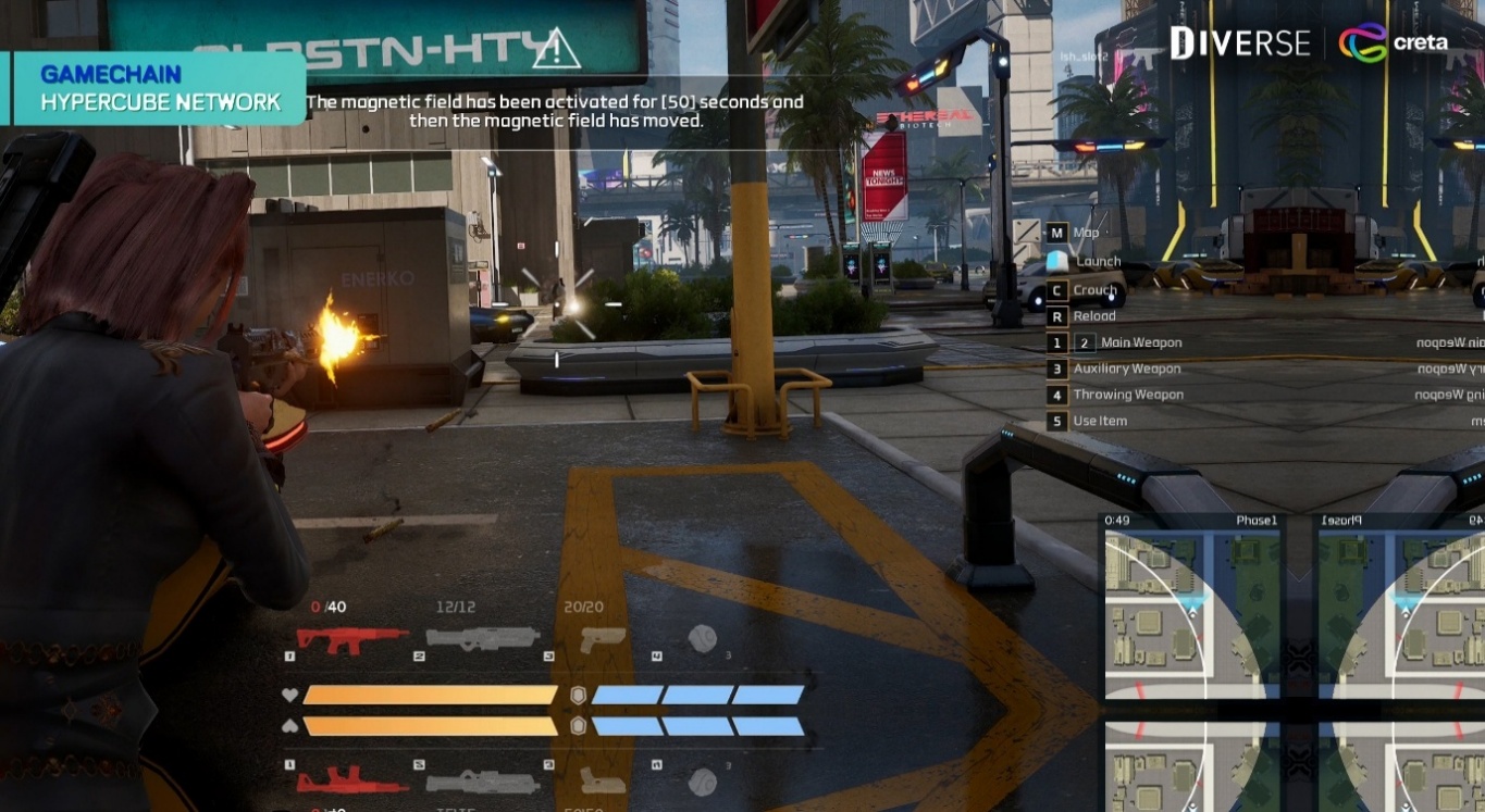 Creta Multiverse Battle Arena running on the Locus GameChain network