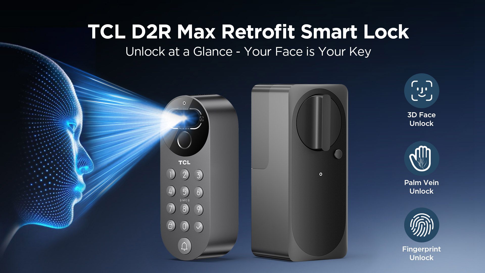 TCL D2R Max features 3D face recognition