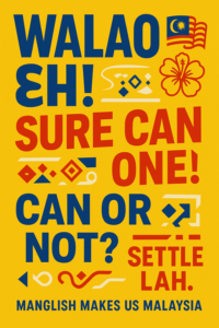 Manglish words in our everyday use. AI-generated poster