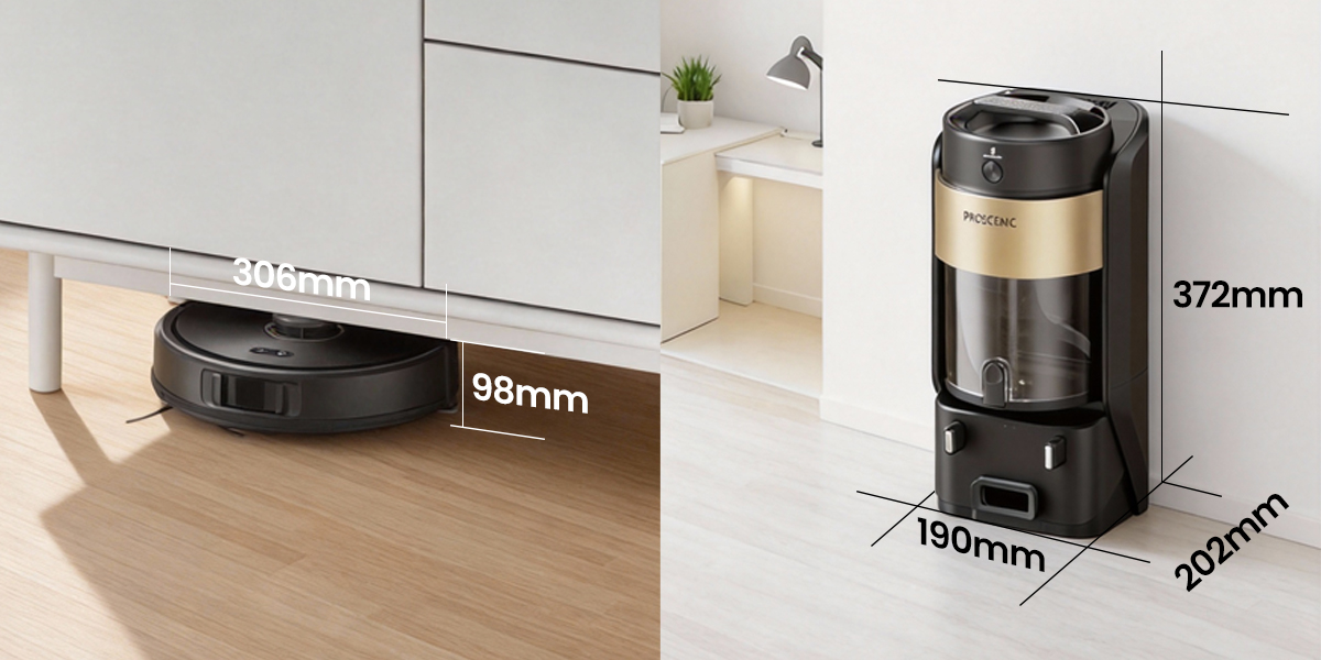 Proscenic Q20Plus Body Dimension Specifications