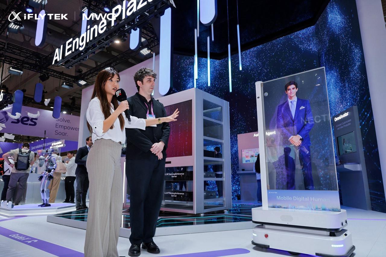 iFLYTEK presents its digital human demonstration at MWC26