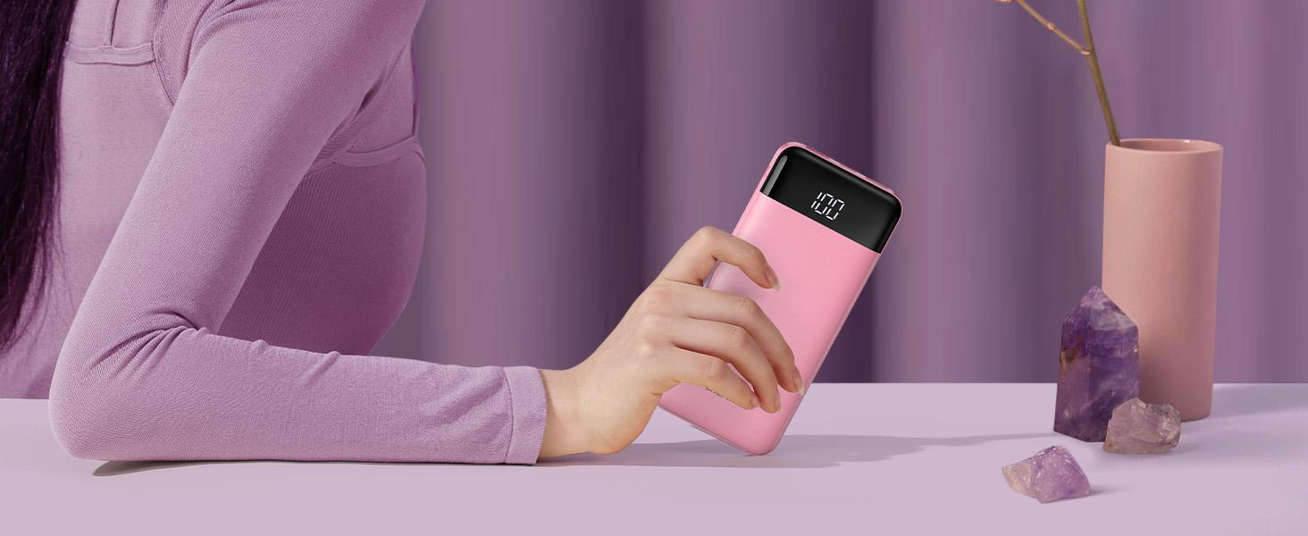 Charmast portable charger powering multiple devices with LED display for travel and daily use.