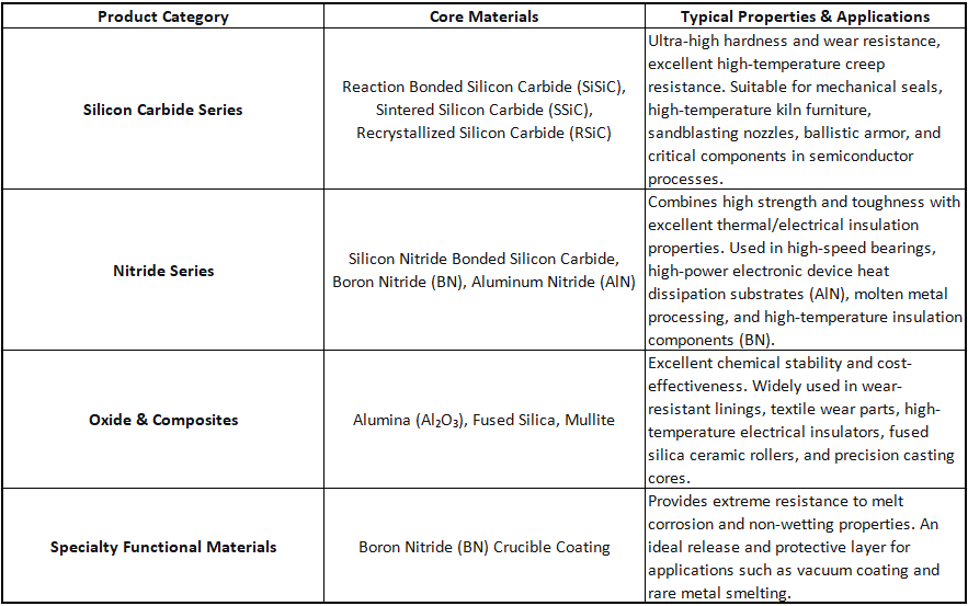 TRUNNANO Advanced Ceramics Product Categories and Applications