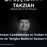 Condolence notice for Tengku Baderul Zaman shared by Datuk Seri Anwar Ibrahim