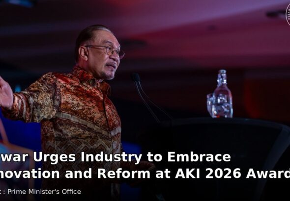 Prime Minister Datuk Seri Anwar Ibrahim speaking at the AKI 2026 awards