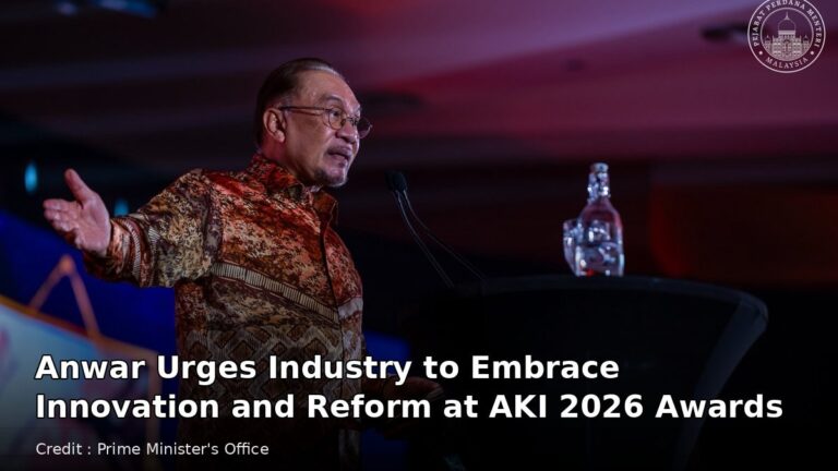 Prime Minister Datuk Seri Anwar Ibrahim speaking at the AKI 2026 awards