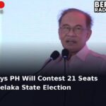 Prime Minister Datuk Seri Anwar Ibrahim speaking at the Pakatan Harapan Melaka candidate announcement at Stadium Hang Jebat