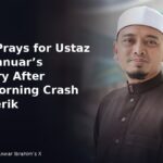 Portrait of preacher Ustaz Wadi Annuar with headline on Prime Minister Anwar Ibrahim praying for his recovery after a crash near Gerik