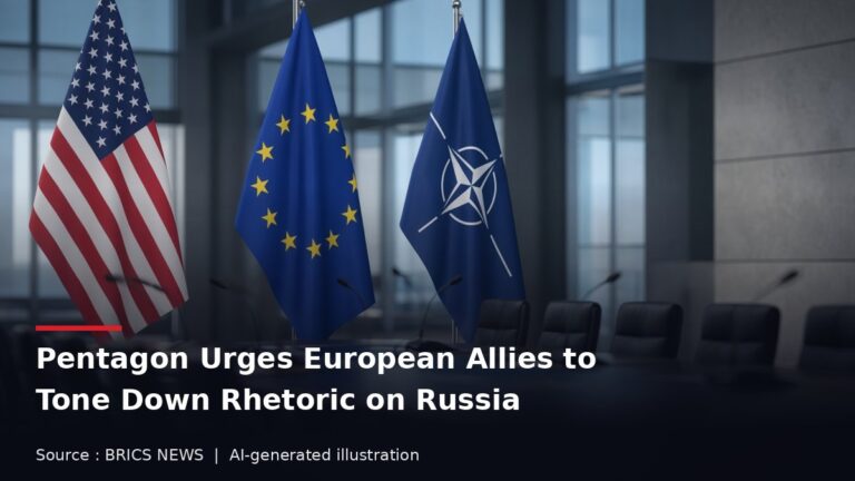 Flags of the United States, the European Union and NATO in a conference room (AI-generated illustration)