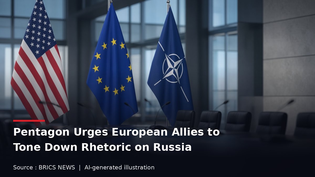 Flags of the United States, the European Union and NATO in a conference room (AI-generated illustration)