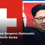 Swiss flag beside North Korean leader Kim Jong-un