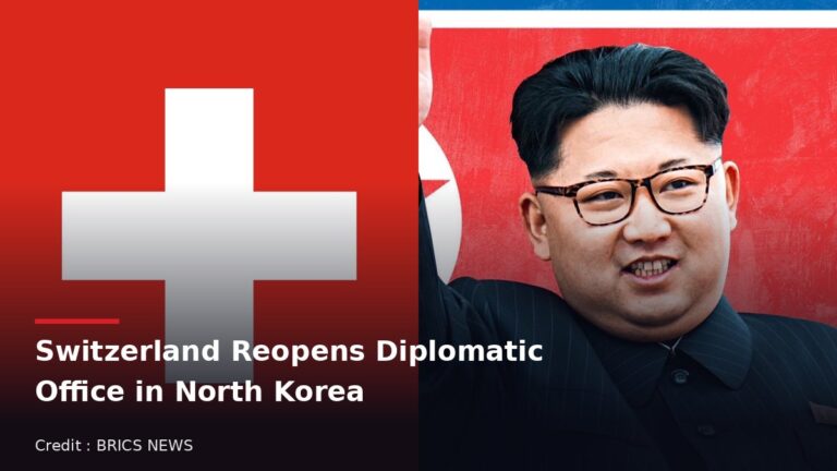 Swiss flag beside North Korean leader Kim Jong-un