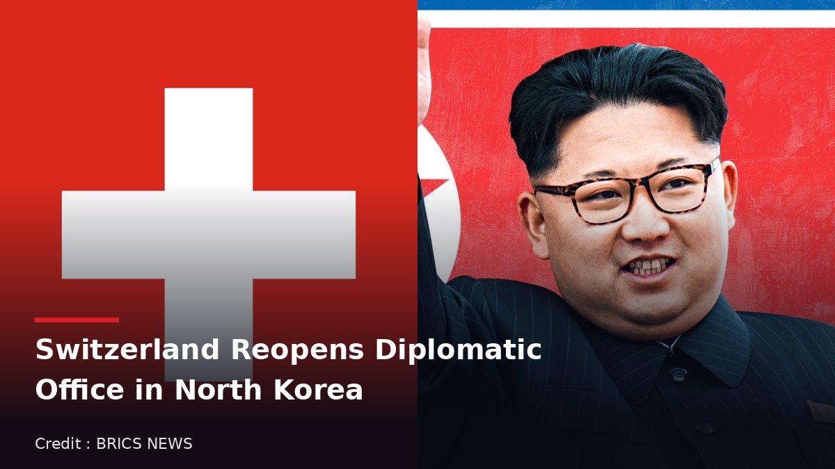 Swiss flag beside North Korean leader Kim Jong-un