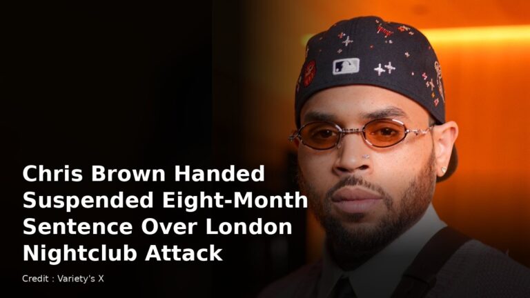 Chris Brown Handed Suspended Eight-Month Sentence Over London Nightclub Attack. Credit : Variety's X