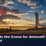 News graphic: COTA sets the scene for Antonelli's Austin title shot. Source : @F1