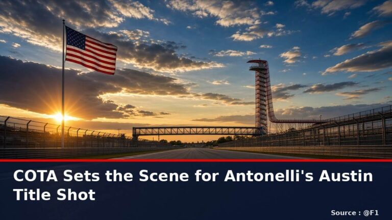 News graphic: COTA sets the scene for Antonelli's Austin title shot. Source : @F1