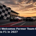 News graphic: Antonelli welcomes Rafael Camara to the F1 grid in 2027. Source : @F1