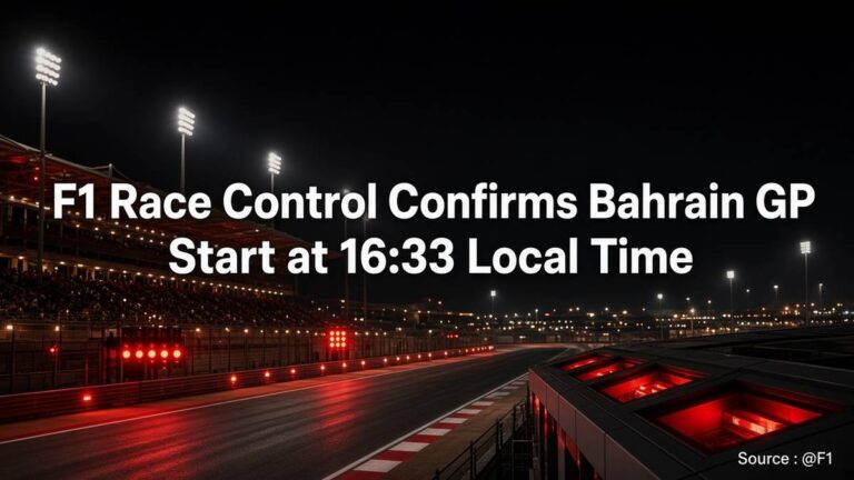 F1 Race Control Confirms Bahrain GP Start at 16:33 Local Time