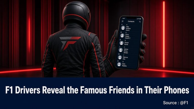 News graphic: F1 drivers reveal the famous friends in their phones. Source : @F1
