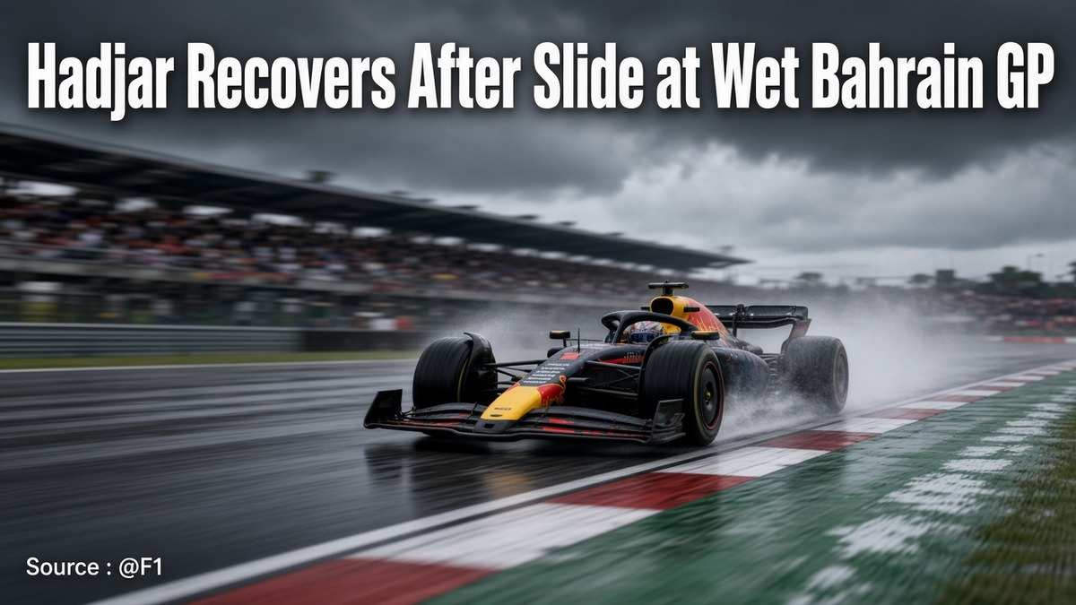Hadjar Recovers After Slide at Wet Bahrain GP