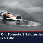 News graphic: 50 years since James Hunt's 1976 title win. Source : @F1
