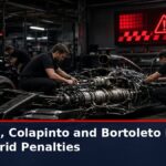 News graphic: Lindblad, Colapinto and Bortoleto handed grid penalties for the United States Grand Prix. Source : @F1
