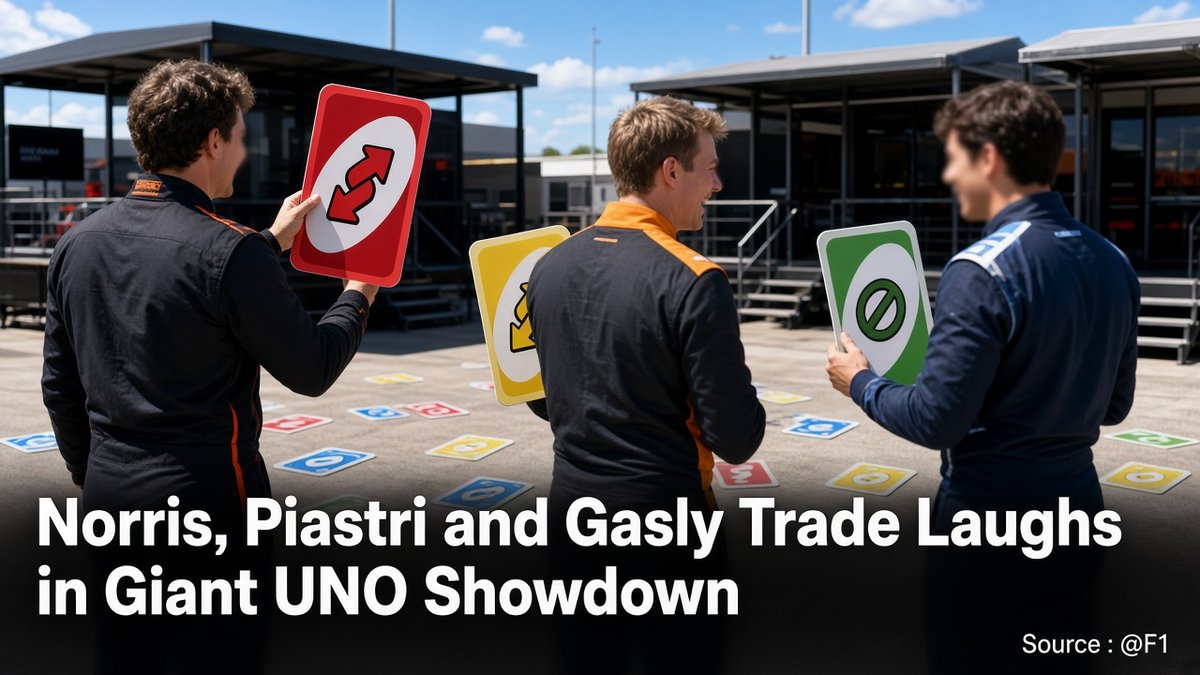 Norris, Piastri and Gasly Trade Laughs in Giant UNO Showdown
