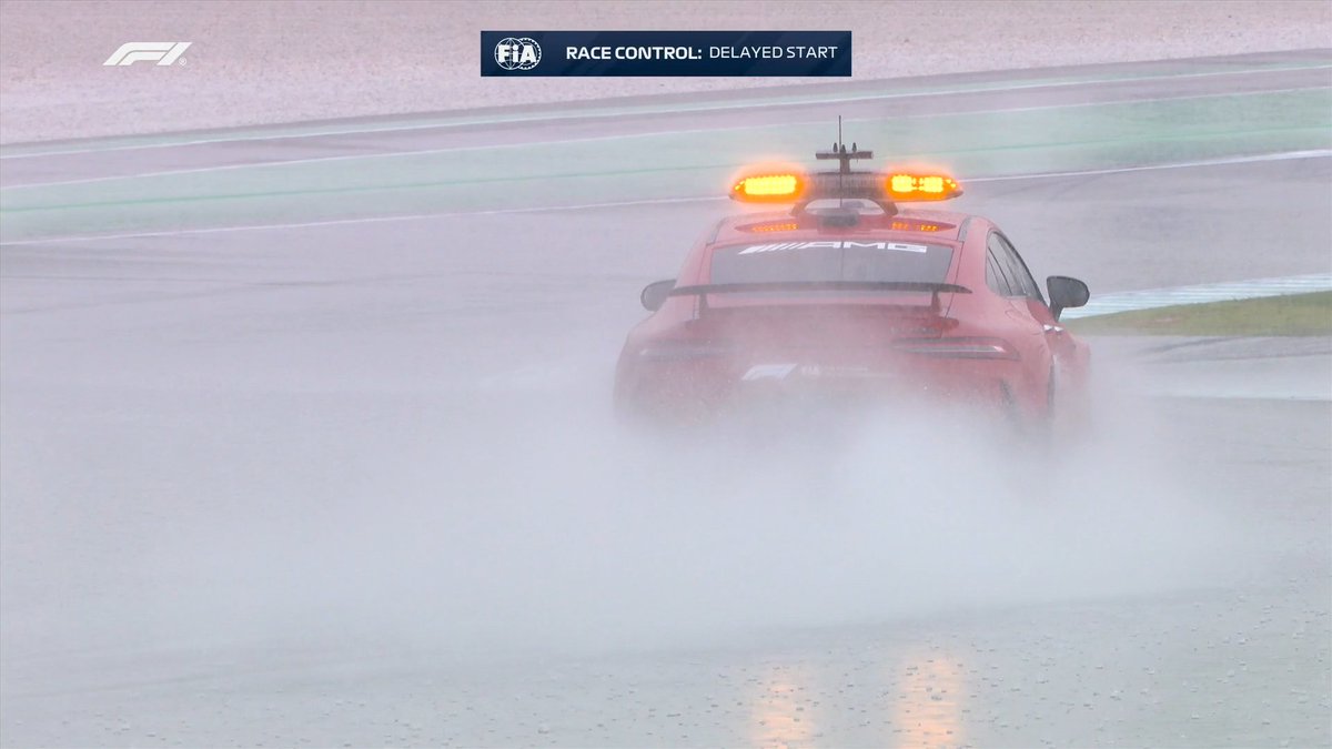 F1 medical car recces rain-soaked Sepang as Grand Prix start delayed