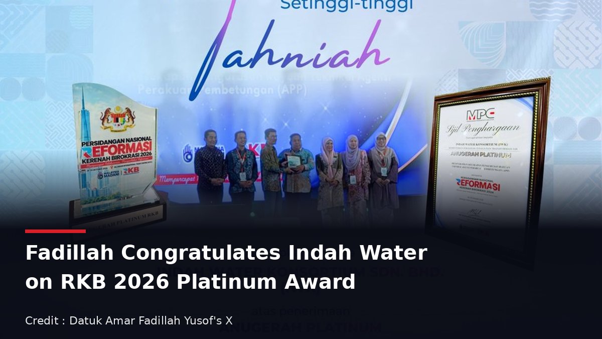 Indah Water Konsortium officials with the RKB 2026 Platinum Award trophy and MPC certificate
