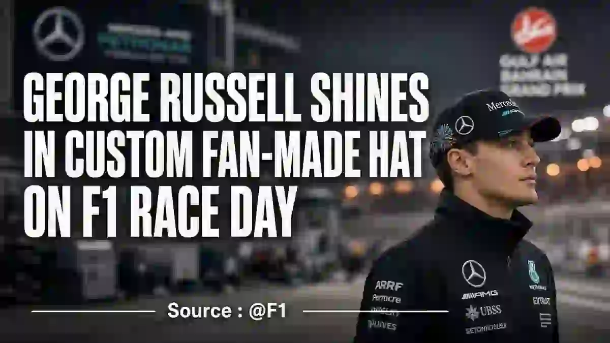George Russell shines in custom fan-made hat on F1 race day