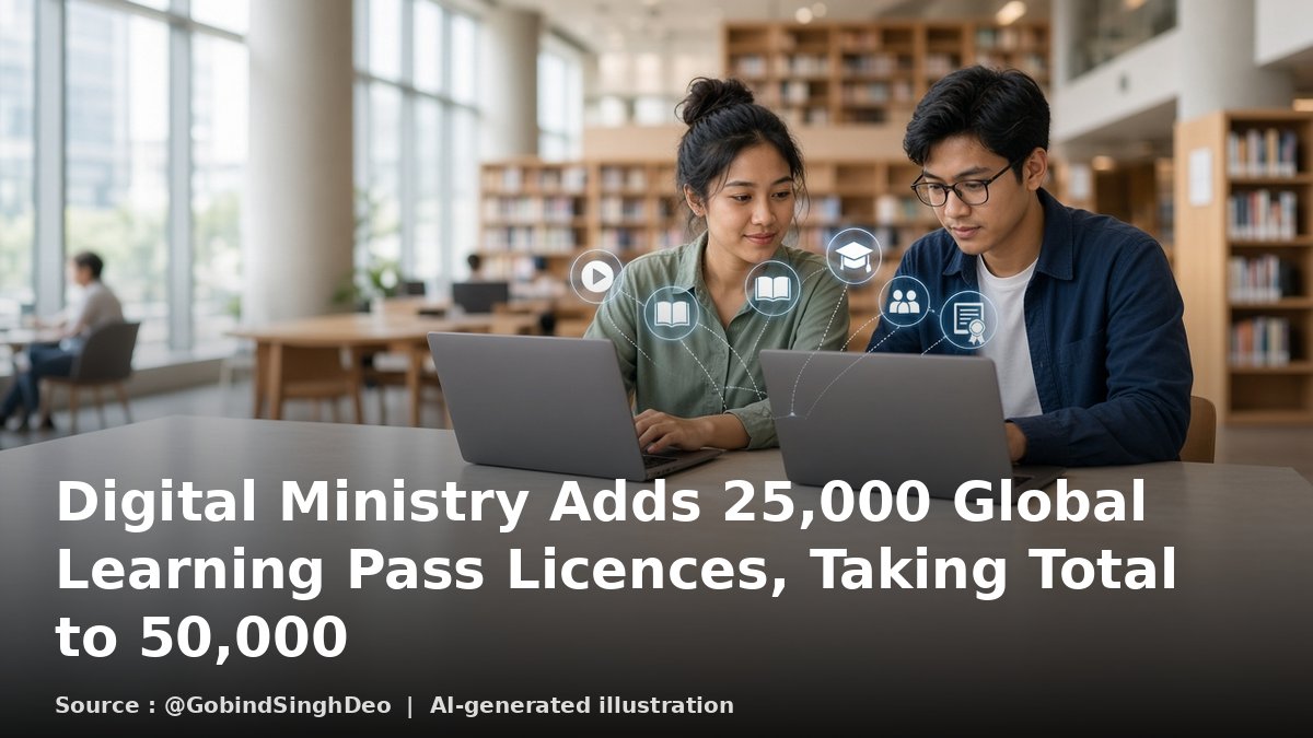 Two young Malaysians taking online courses on laptops in a library