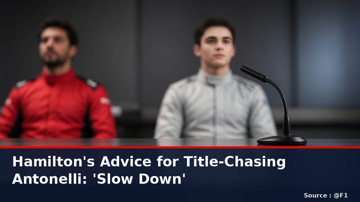 News graphic: Hamilton's advice for title-chasing Antonelli, slow down. Source : @F1