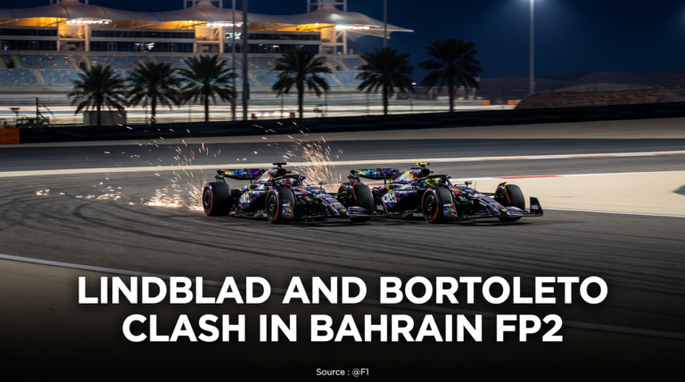Lindblad and Bortoleto Clash in Bahrain FP2 — Source : @F1