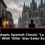 News graphic with the headline: Netflix Adapts Spanish Classic La Regenta With Elite Star Ester Expósito