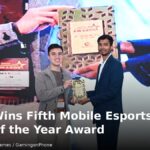 MOONTON Games' Marcus Lim receives MLBB's Mobile Esports Game of the Year award at the GamingonPhone Awards 2026 in Bangkok
