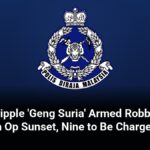 Royal Malaysia Police crest with headline on Op Sunset against Geng Suria