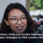 PH Machap Jaya candidate Ginie Lim speaks to reporters. Credit : Bernama