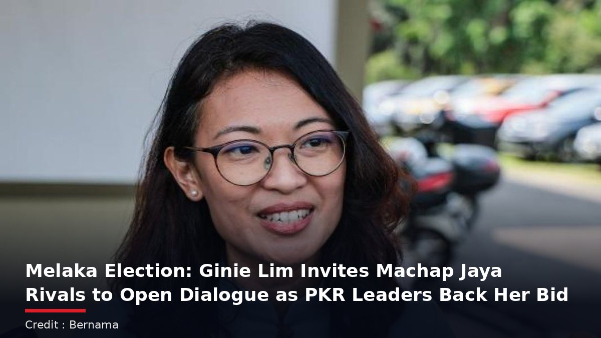 PH Machap Jaya candidate Ginie Lim speaks to reporters. Credit : Bernama