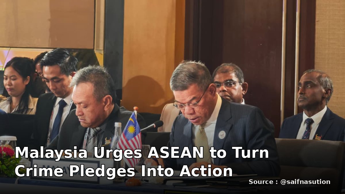 Malaysia Urges ASEAN to Turn Crime Pledges Into Action