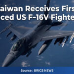 Taiwan receives its first advanced US F-16V fighter jets in flight